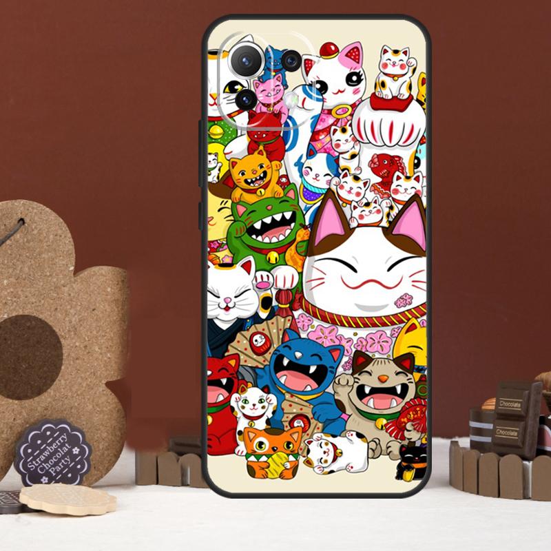 

Japanese Lucky Cat Art Case For Xiaomi 15 Ultra 14 15T 13T 14T 17 Pro Max POCO F8 Ultra X7 X5 X6 F5 F6 F7 Pro Cover Xiaomi 15 Pro
