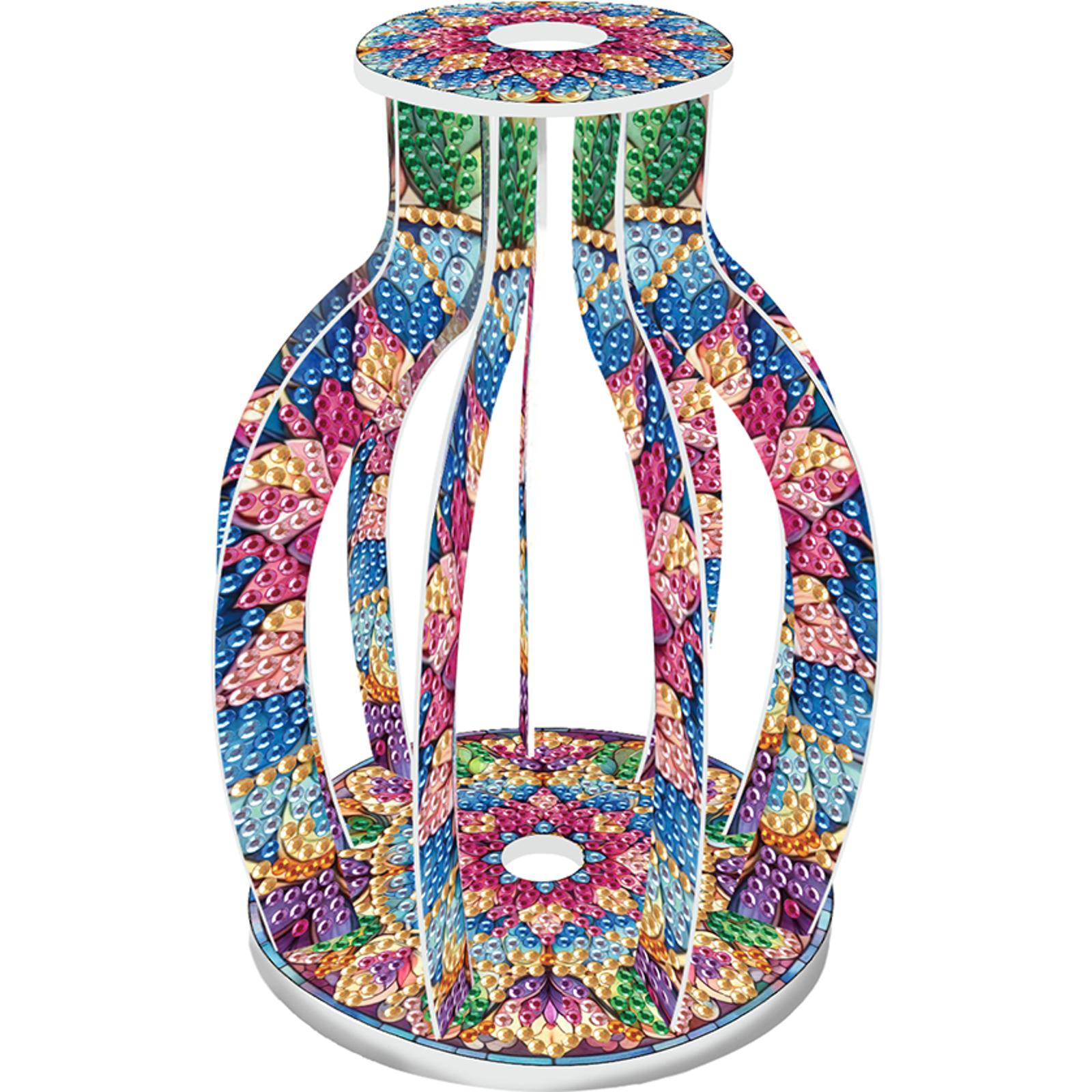 

Acrylic Wood Beautiful Pattern Diamond Painting Flower Vase Diamond Painting Tabletop Vase Ornaments Kit for Adults
