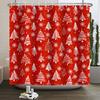 1/3/4pcs Navidad Merry Christmas 3D Printing Shower Curtain Polyester Waterproof Green Festival Accessories For Bathroom Decor