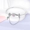 Pulsera DIY de plata 925 con cierre de seguridad, dije de luna, estrella y hoja, joyería para mujeres y niñas.