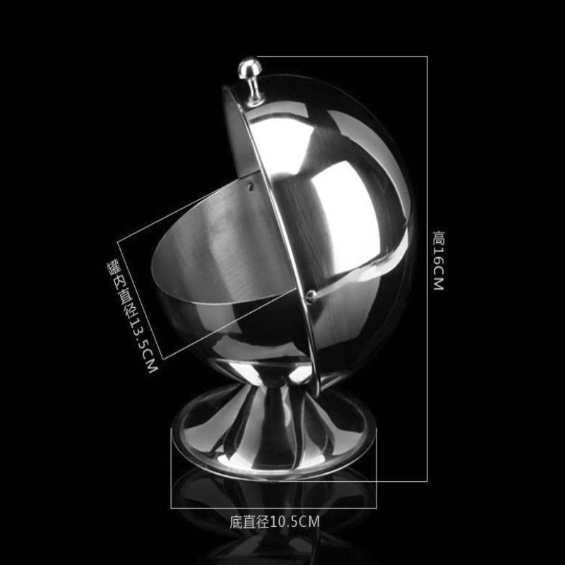 Sugar Bowl Stainless Steel Sugar Creamer Pots Candy Bowl Spherical Kitchen Seasoning Boxes Bottle Flip Cup Baptism Sugar Can Jar серебряный