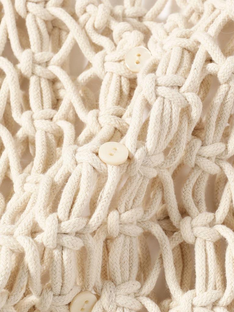 B:MING LIFE STORE by BEAMS S/S Knit Vest, 2-Way Macrame Bustier, Women's, IVORY, One Size