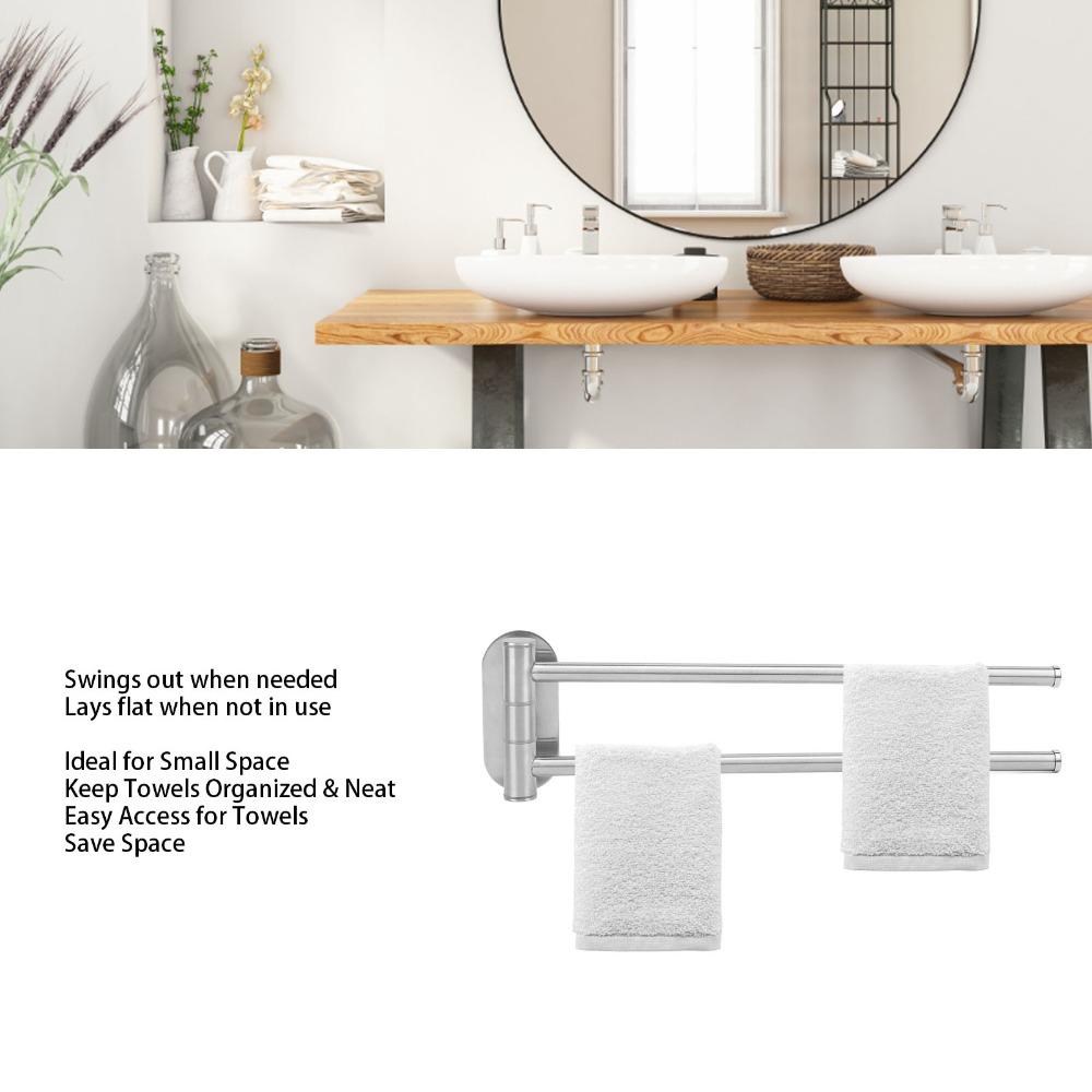 Brushed Finish Swivel Towel Bar 304 Stainless Steel Swivel Towel Rack Towel Holder Home Hotel