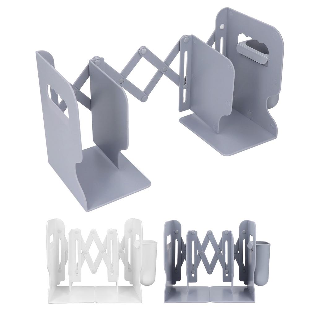 Extendable Bookend Non Skid PP Heavy Duty Decorative Adjustable Book Shelf Holder for Desk with Deta