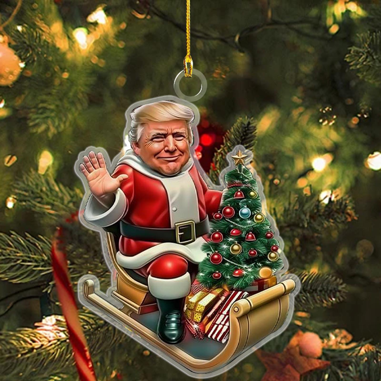 

2D Акриловый Рождественский Подвесной Декор, Украшения Для Дома, Рождественские Украшения One Size армия зеленый