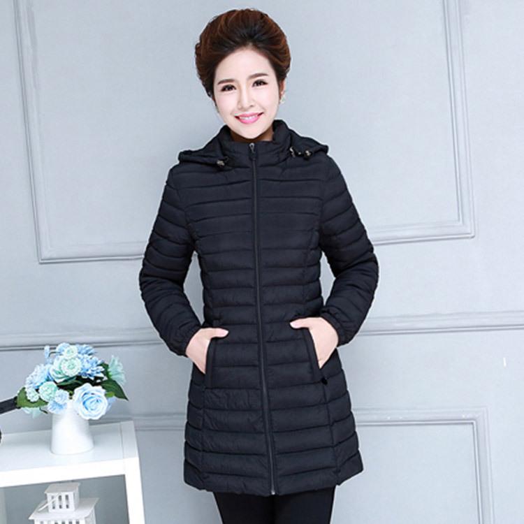 New Winter Coat Large Size Mother Suit Light Down Cotton Suit Medium and Long Style