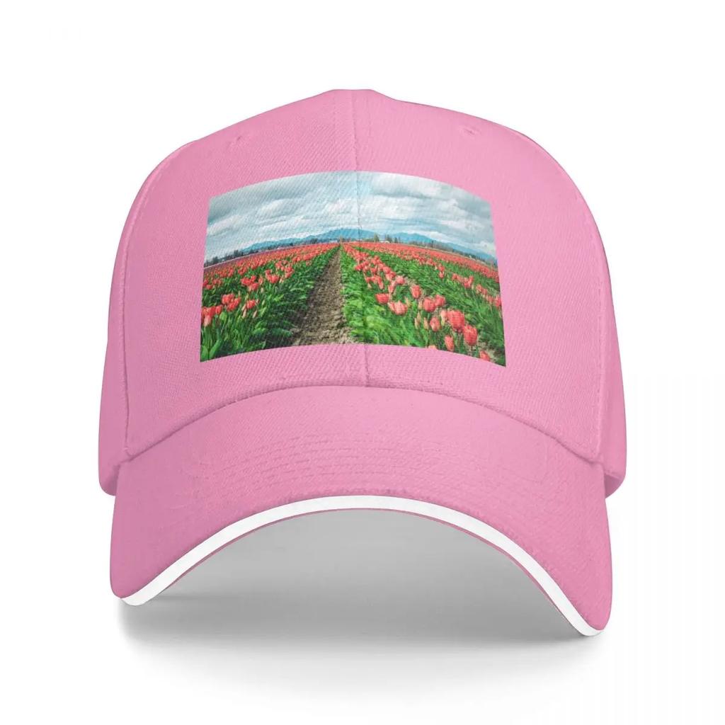 Field of Tulips Baseball Cap Rugby Cosplay Funny hats Uv Protection Solar Hat Womens Beach Outlet Unisexs