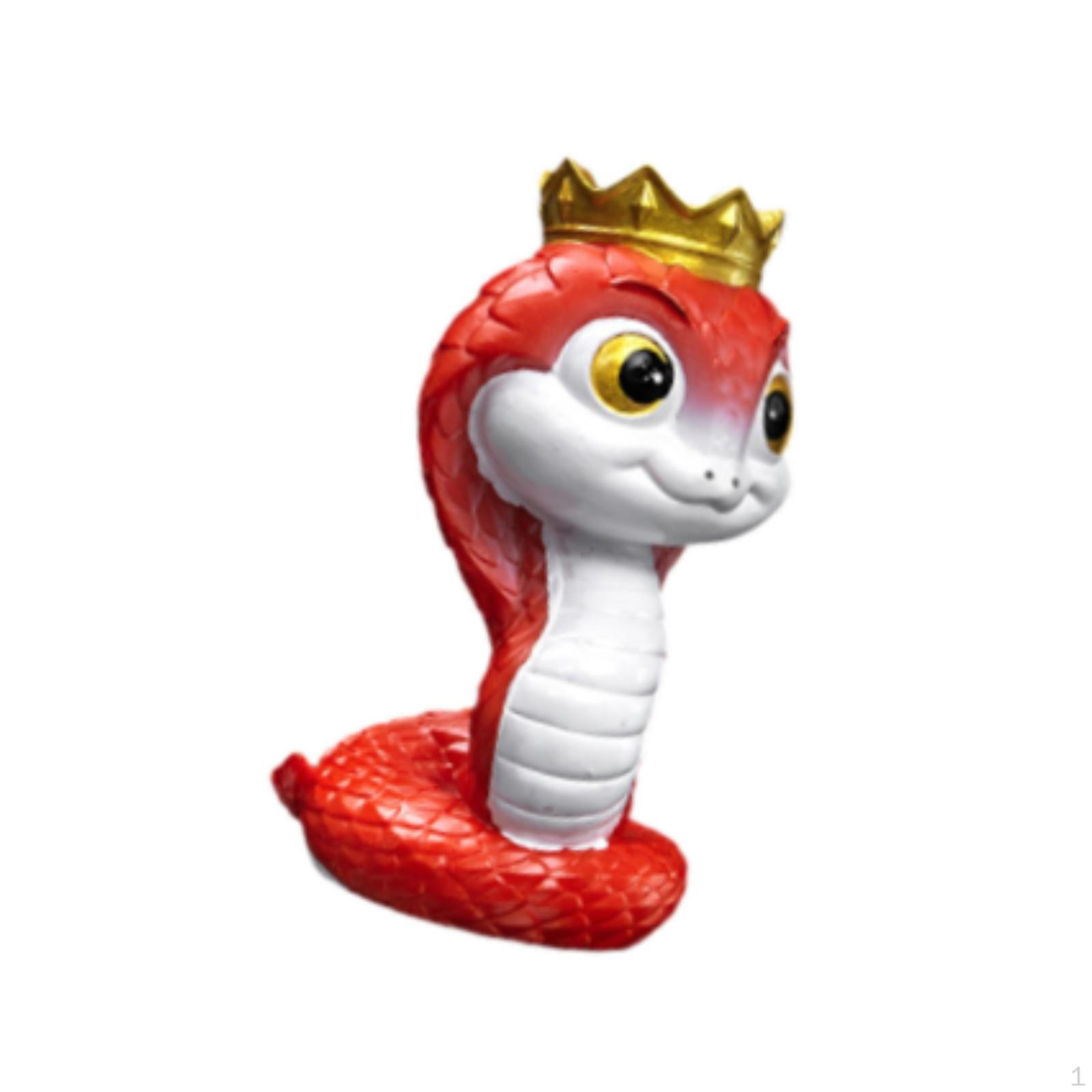 

Маленькая статуэтка змеи Китайский год, предметы коллекционирования Миниатюрная фигурка животного Мини 2.9x2.4x4.8cm Red