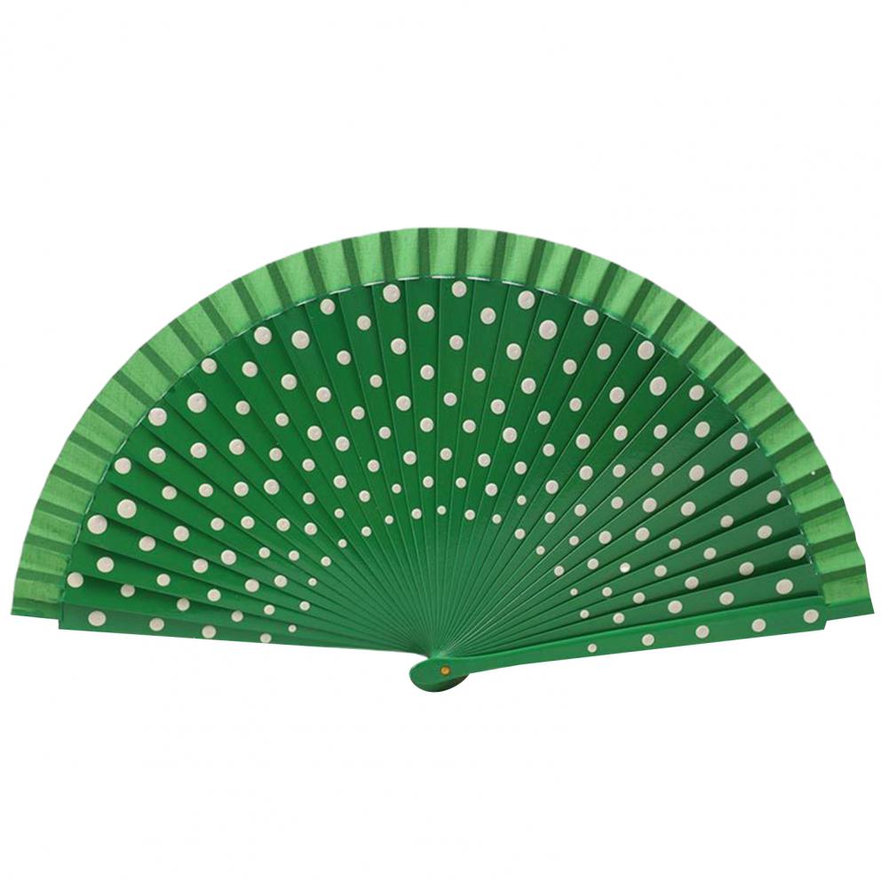 Dot Print Spainish Fan Double-sided Multicolor Dot Print Folding Fan Beautiful Dancing Fan Office Home Table Decorative Fan