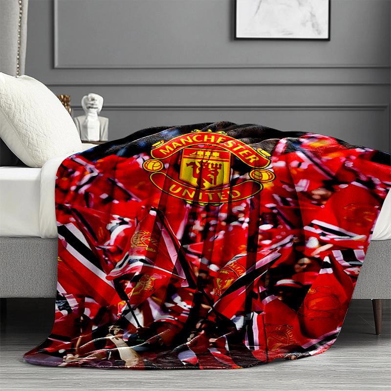 Manchester United F.C. Decke mit Aufdruck - Weich & Bequem, für Schlafzimmer, Reise, Sofa, Heimdekoration - Geburtstags-Weihnachtsgeschenk für Freunde