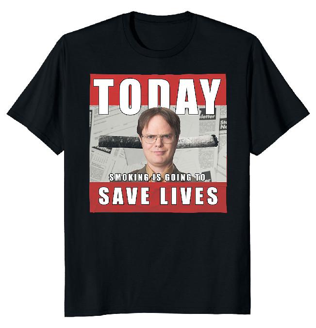 NEW LIMITED Schrute The Office Smoking Classic Novelty Tee S