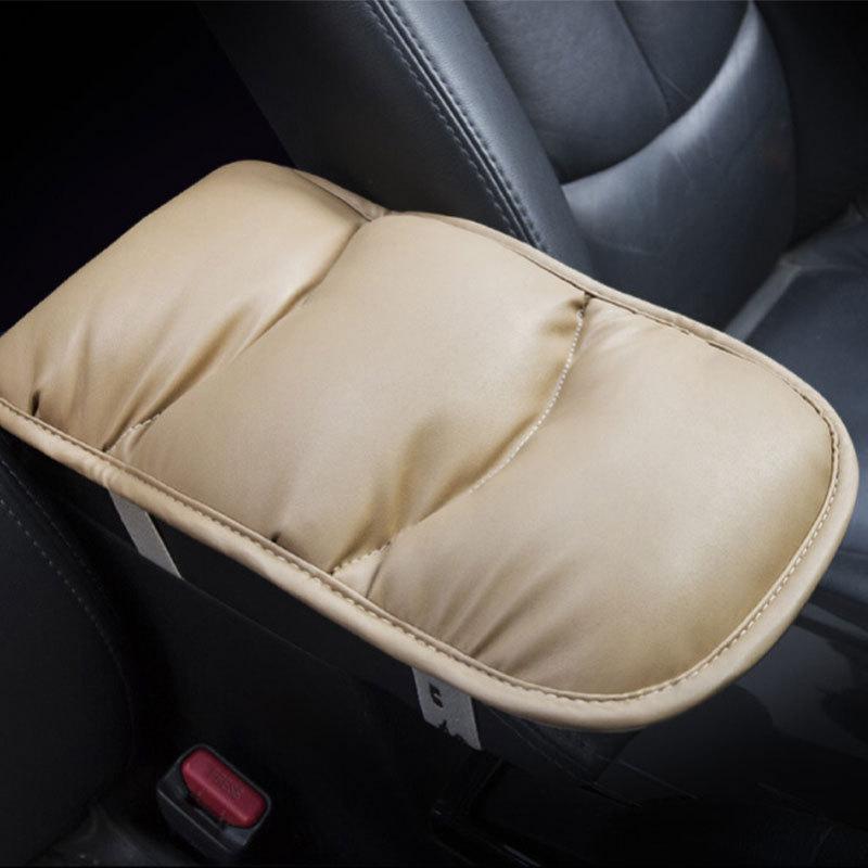 Leather Car Armrest Pad Covers Universal Center Console Auto Seat Armrests Box Pads Black Armrest Storage Protection Cushion