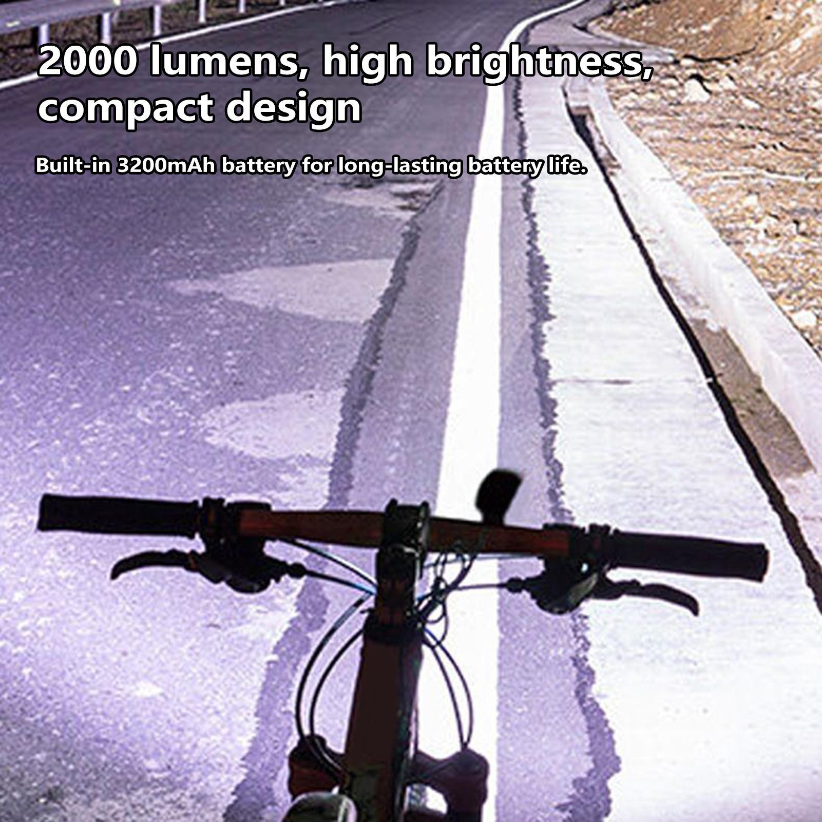Bike Headlight Lamp 2000Lumen Wireless With 8 Modes Front Bicycle Light For Cycling Night Kids Cruiser Scooter Skateboard Women CHINA