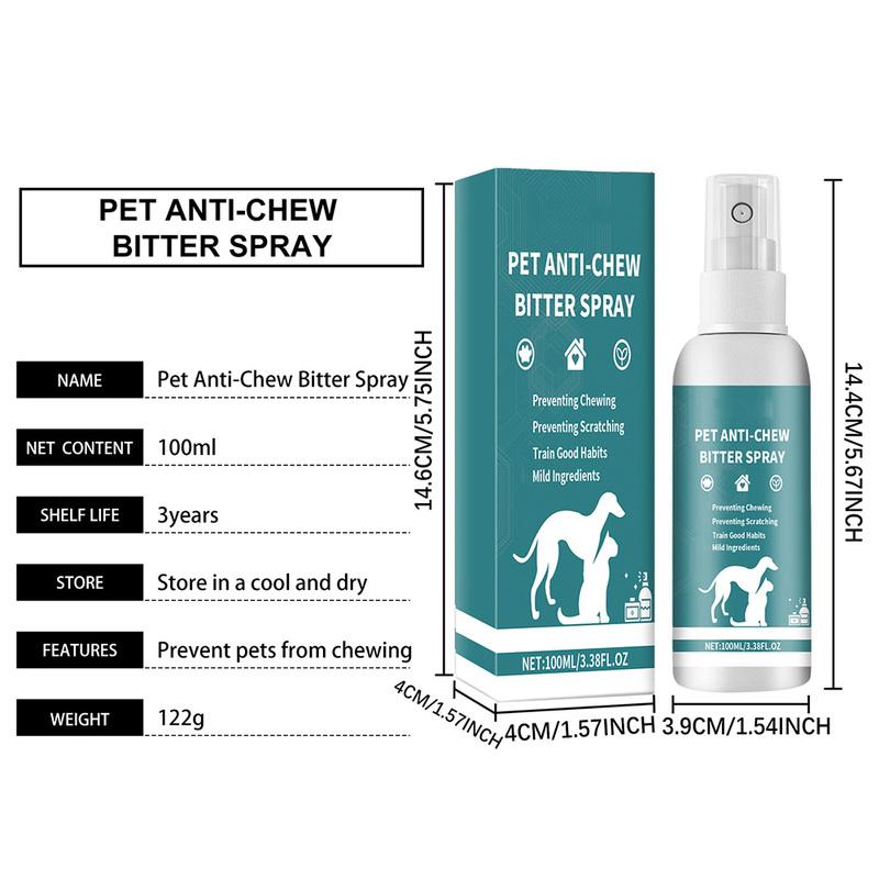 100ml No Chew Spray for Dogs and Cats Safe No Anti-Chew Bitter Dog Spray Dog Training & Behavior Aid for Puppy Training