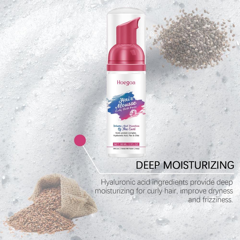 Curl Defining Mousse For Curly Hair Volumizing Lightweight Hold Frizz Control With Hyaluronic Acid Flaxseed Extract Non Sticky