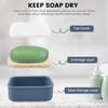 2Pcs Portable Soap Dishes Sealed Leakproof Travel Silicone with Drainage Pad Bathroom Soap Storage Box Waterproof Soap Holder