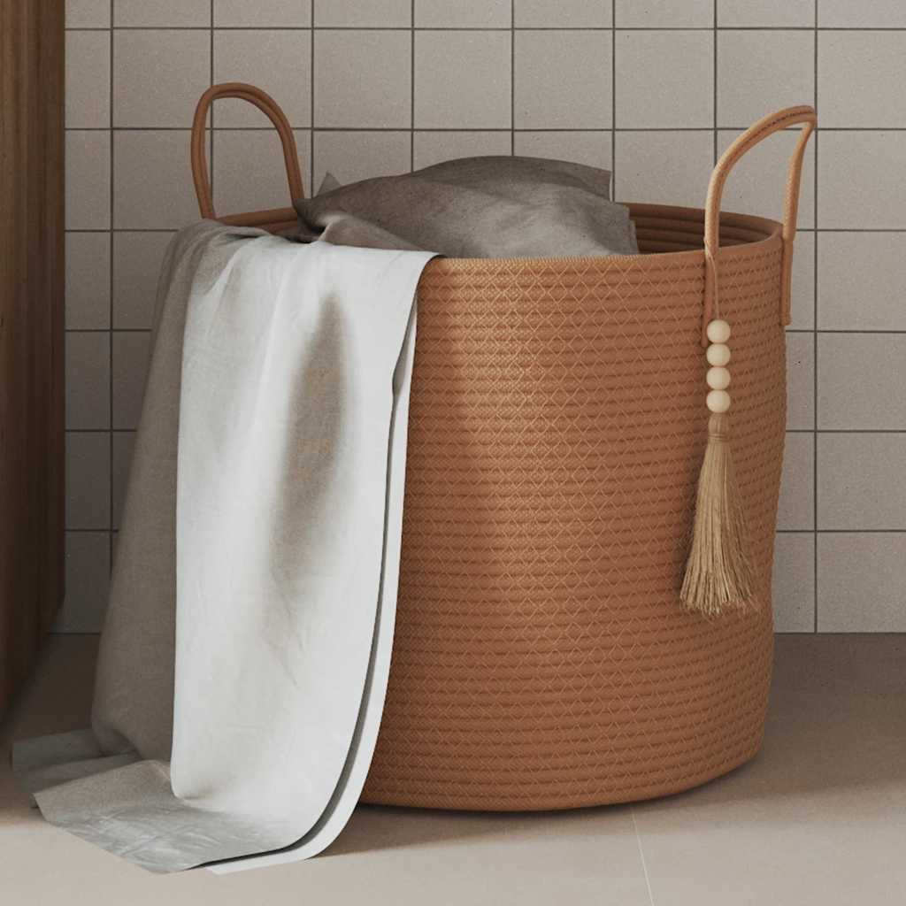 vidaXL Aufbewahrungskorb Braun Ø40x35 cm Baumwolle braun