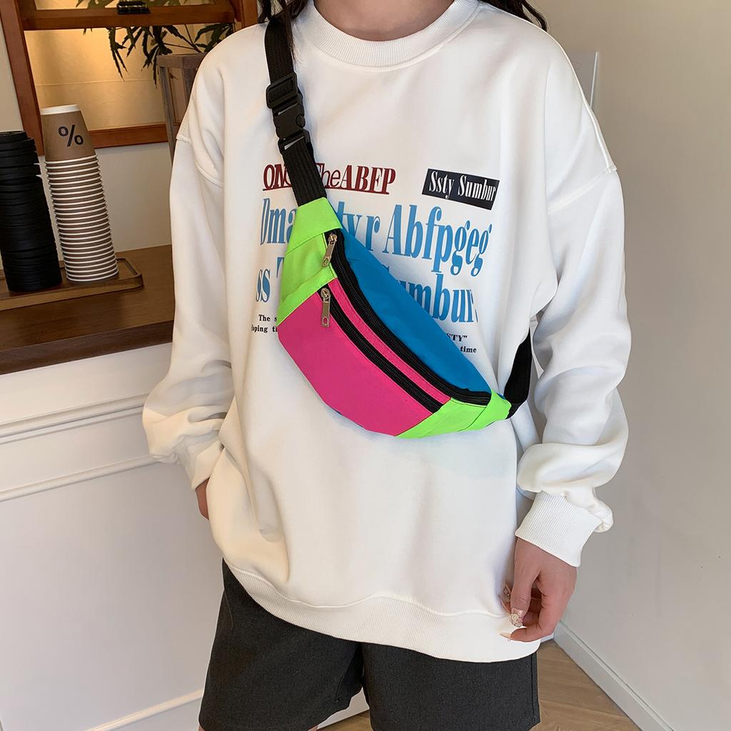 Women Waist Bag Canvas Student Shoulder Crossbody Chest Bag Fanny Pack Fashi Phe Banana Female Bum Belt Bags