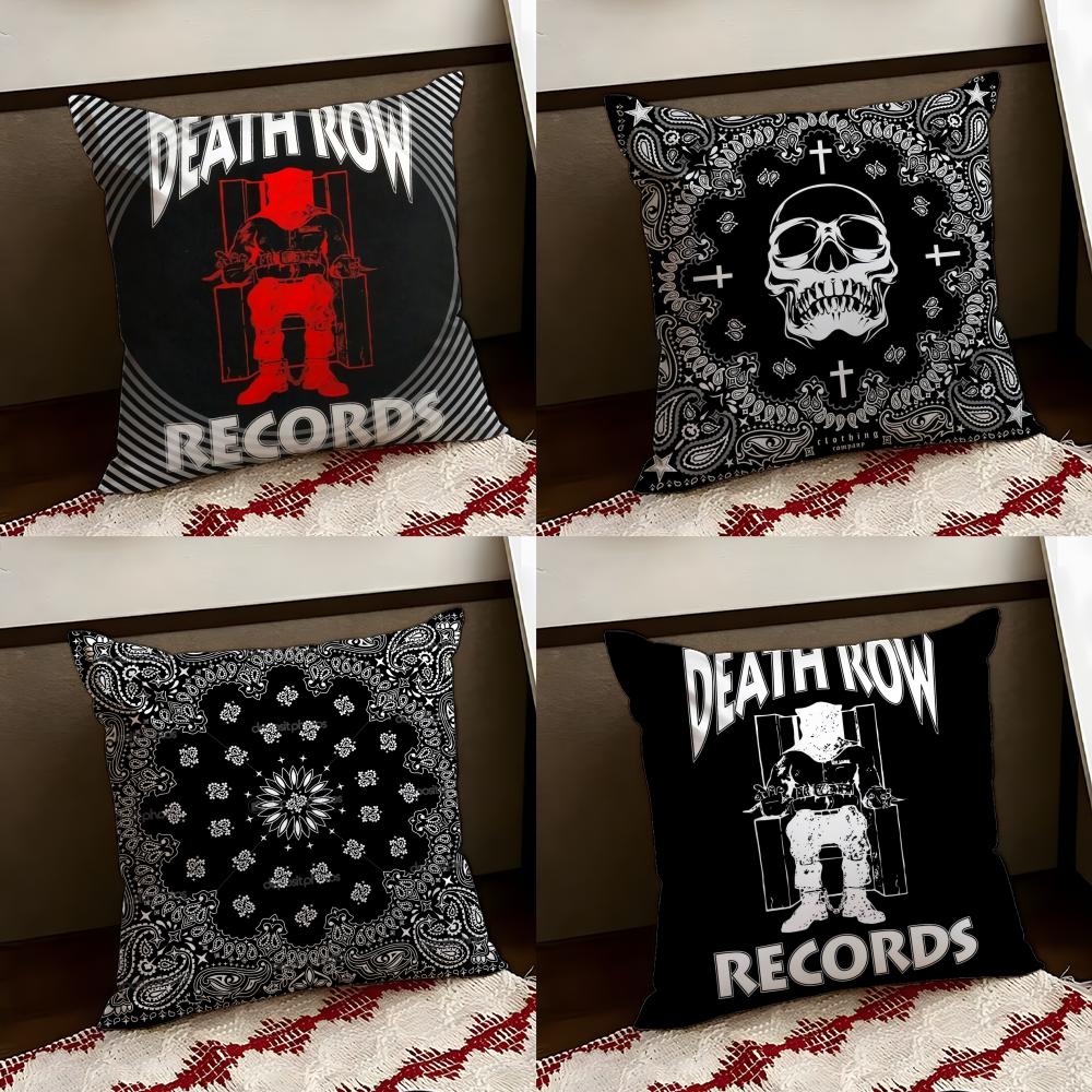 DDeath RRow Records Cushion Cover Reversible Soft Durable Pillow Cover Home Car MultiScene Use for Daily Comfort