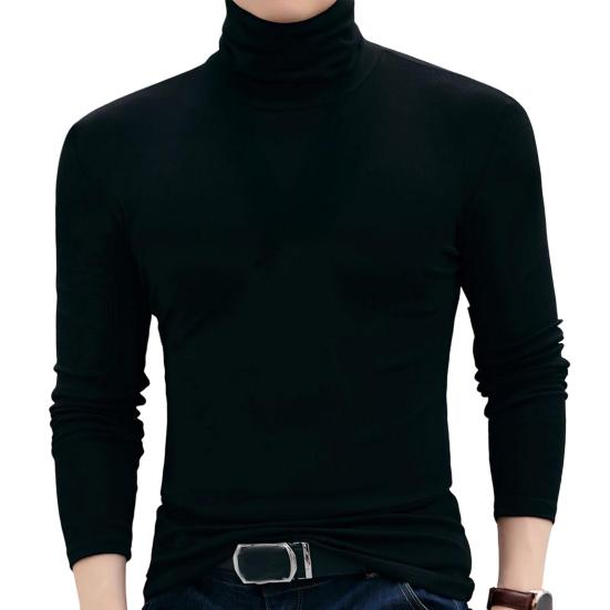 Męski golf z długim rękawem, bazowa koszulka, dopasowany sweter, casualowy, ciepły t-shirt na jesień zimę, do noszenia na co dzień, do domu, do biura