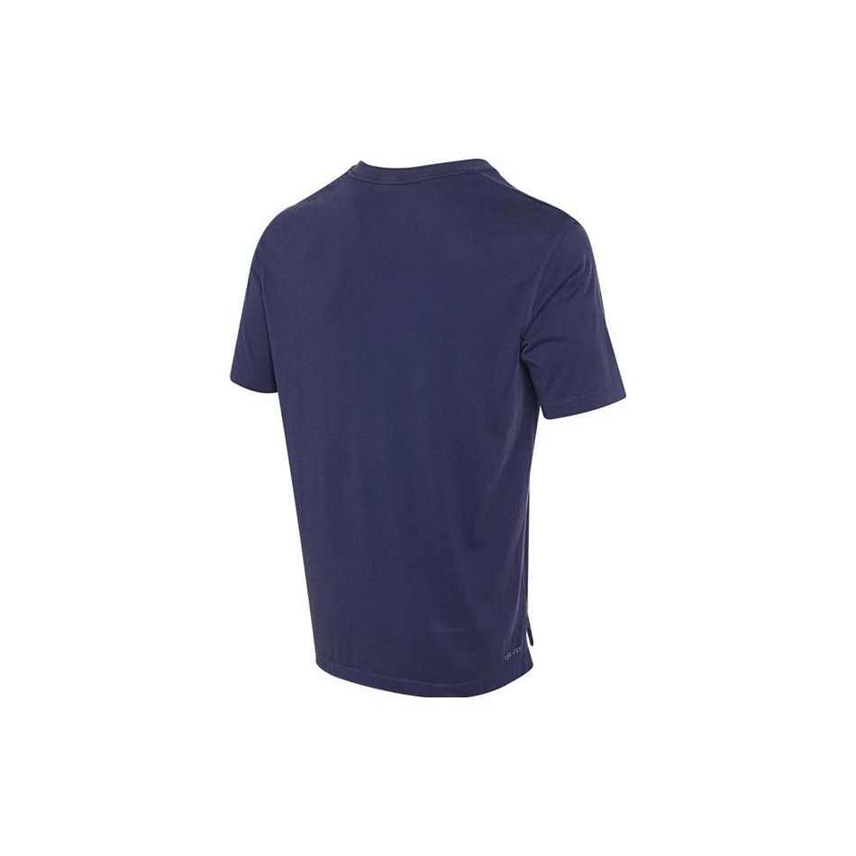 Jordan Dri-FIT Solid Logo Crew Neck T-Shirt Men Tops Navy-Blue DH8922-410