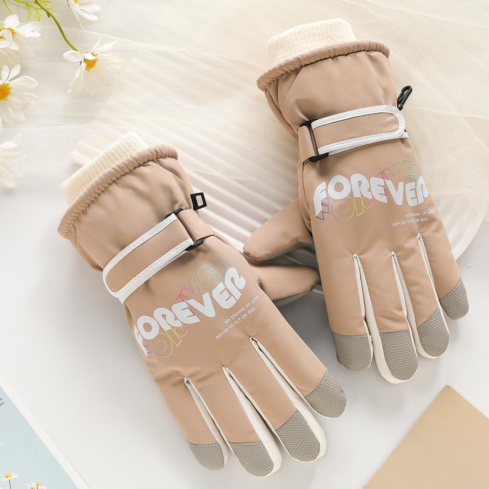 

Лыжные перчатки для мужчин и женщин Зимой для активного отдыха, велоспорта, защиты от холода и ветра, с утолщением из плюша, с подогревом, для электромобиля, с сенсорным экраном Average size