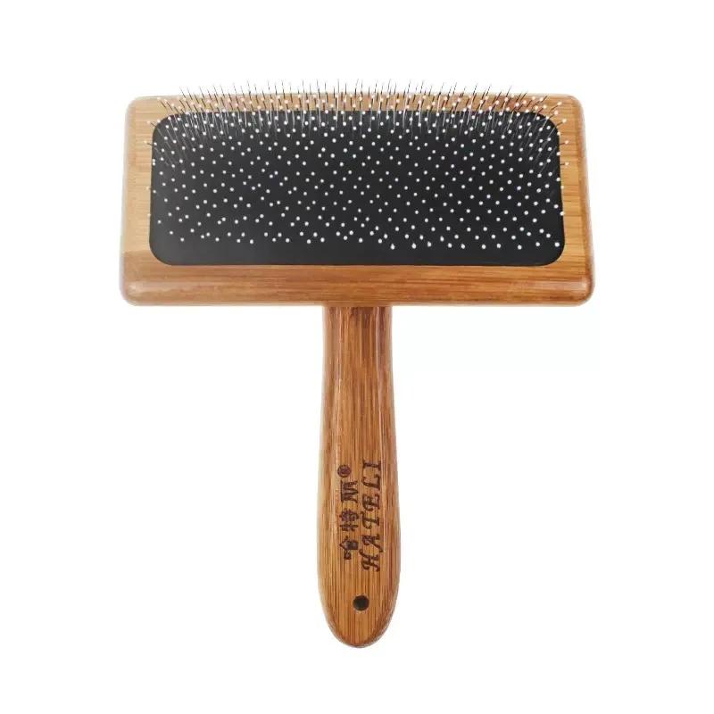 Pet Grooming Solid Wood Dog and Cat Brush, Stainless Steel Combs for Hair Knot Opening, Pet Hair Remover and Massage