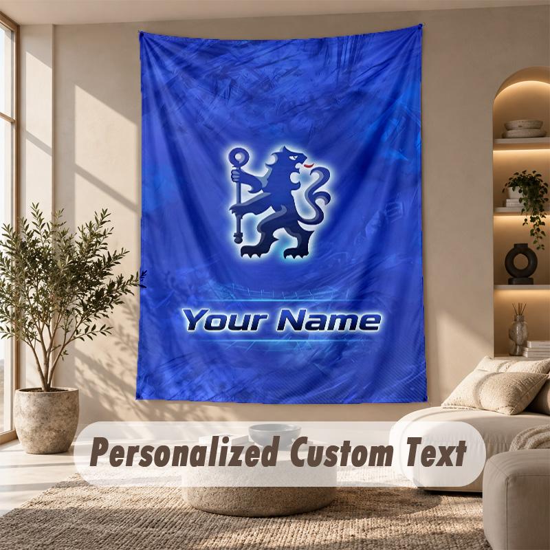 Tapestry Custom Name Text, Wall Hanging Tapestry Home Room DecorChelsea FC