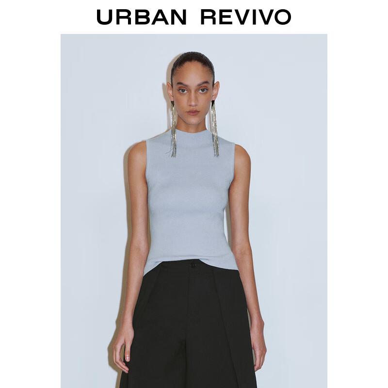 

UR 2025 Spring Women s Sleeveless Stand Collar Knit Top S