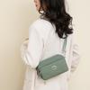 Borsa piccola da donna, borsa a tracolla, in nylon, quadrata, multitasche, tinta unita