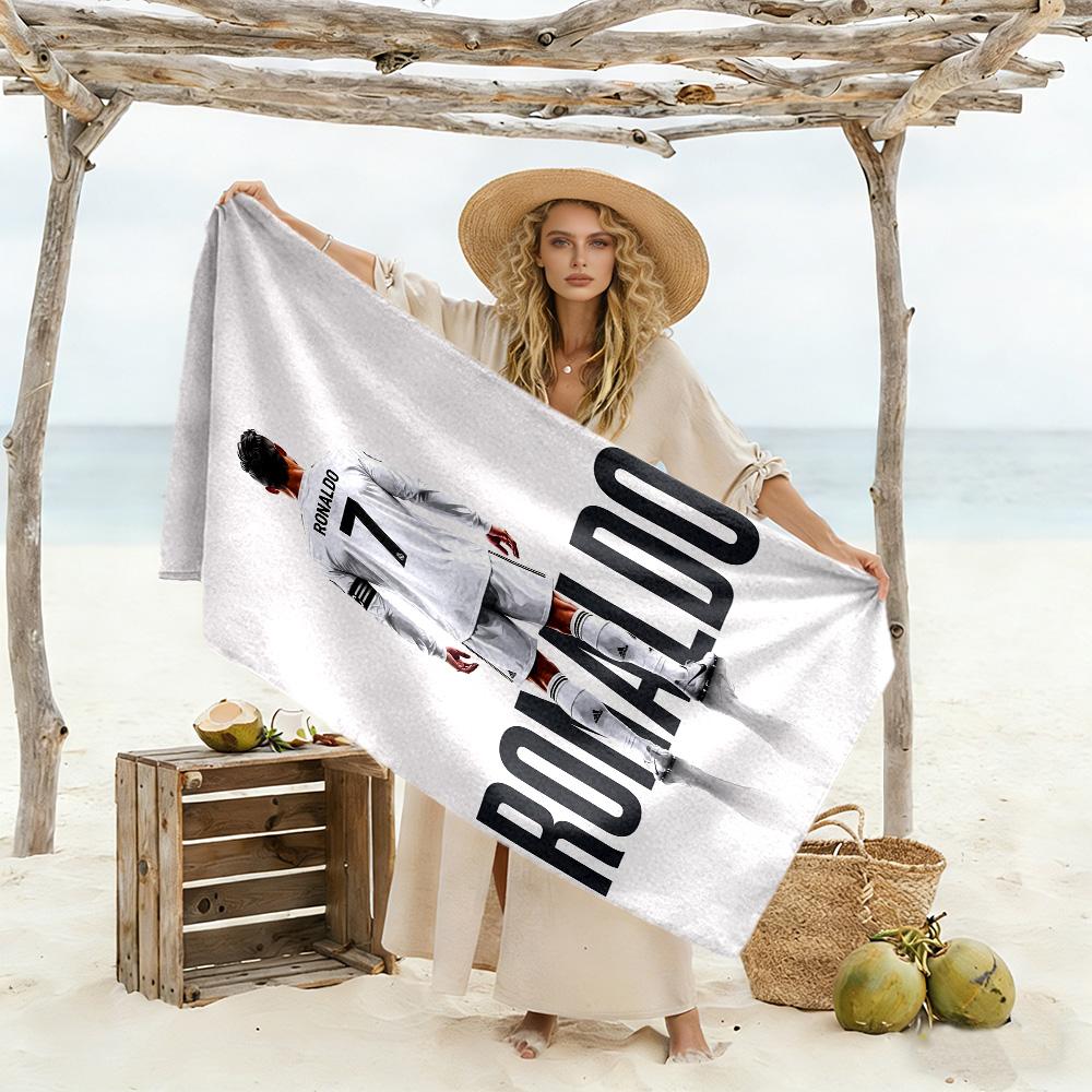 Crz Football Legends Beach Towel Super Soft & Absorbent Comfortable Lightweight Suitable for Swimming, Gym, Camping, Yoga Vacation