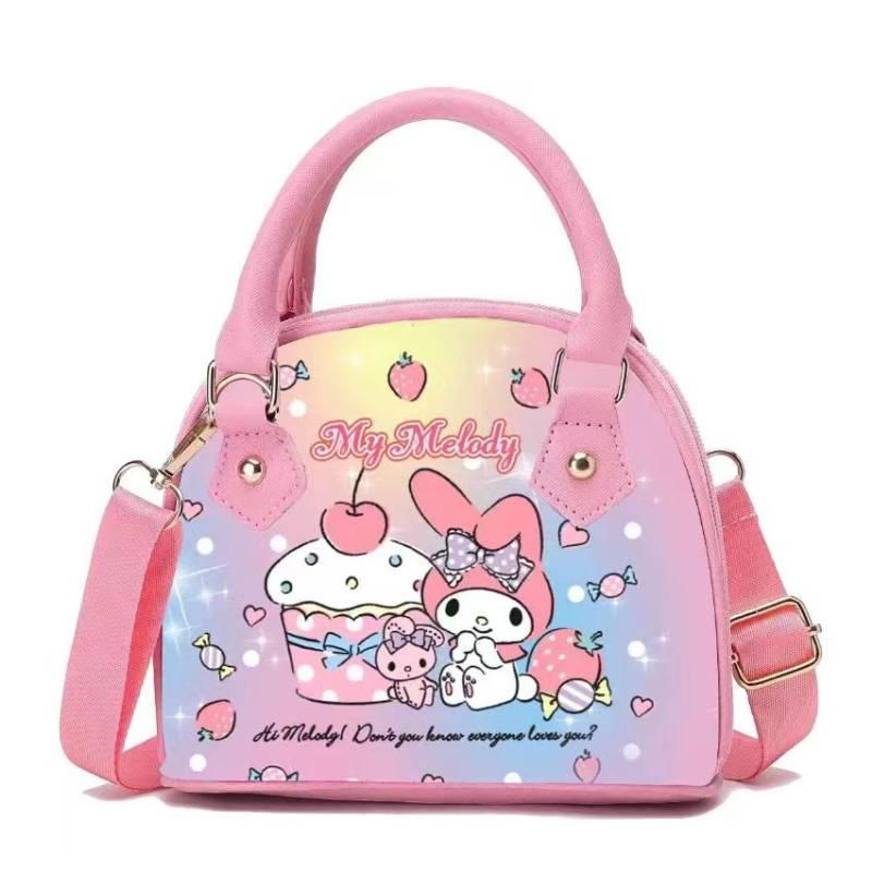 Sanrio Hello Kitty Mymelody Kuromi Cinnamorroll Pu Children Shoulder Bag Handbag Melody