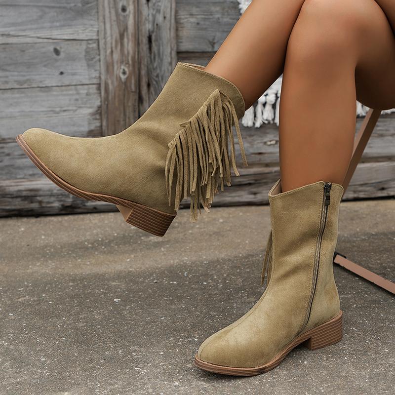 Ankle Boots Autumn Comfortable Soft Leather High Heel Boots Women Fashion Zipper Simple Temperament Women's Shoes Platform Boots