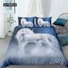 Sada povlečení na přikrývku s koněm Velikost Twin King Cvalový kůň Ložní sada Mikrovlákno 3D Hospodářská zvířata Rustikální venkovský styl Povlak na přikrývku