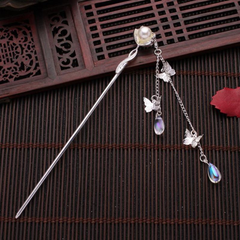 

Vintage Palace Tassel Hairpin Stepping With Flower Pearl Hair Sticks золотой