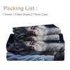 Starry Sky Cat 4-Piece Set, Cute Kitten Helps Sleep, Including 1 Bed Sheet, 1 Duvet Cover, 2 Pillowcases (Pets, Life)