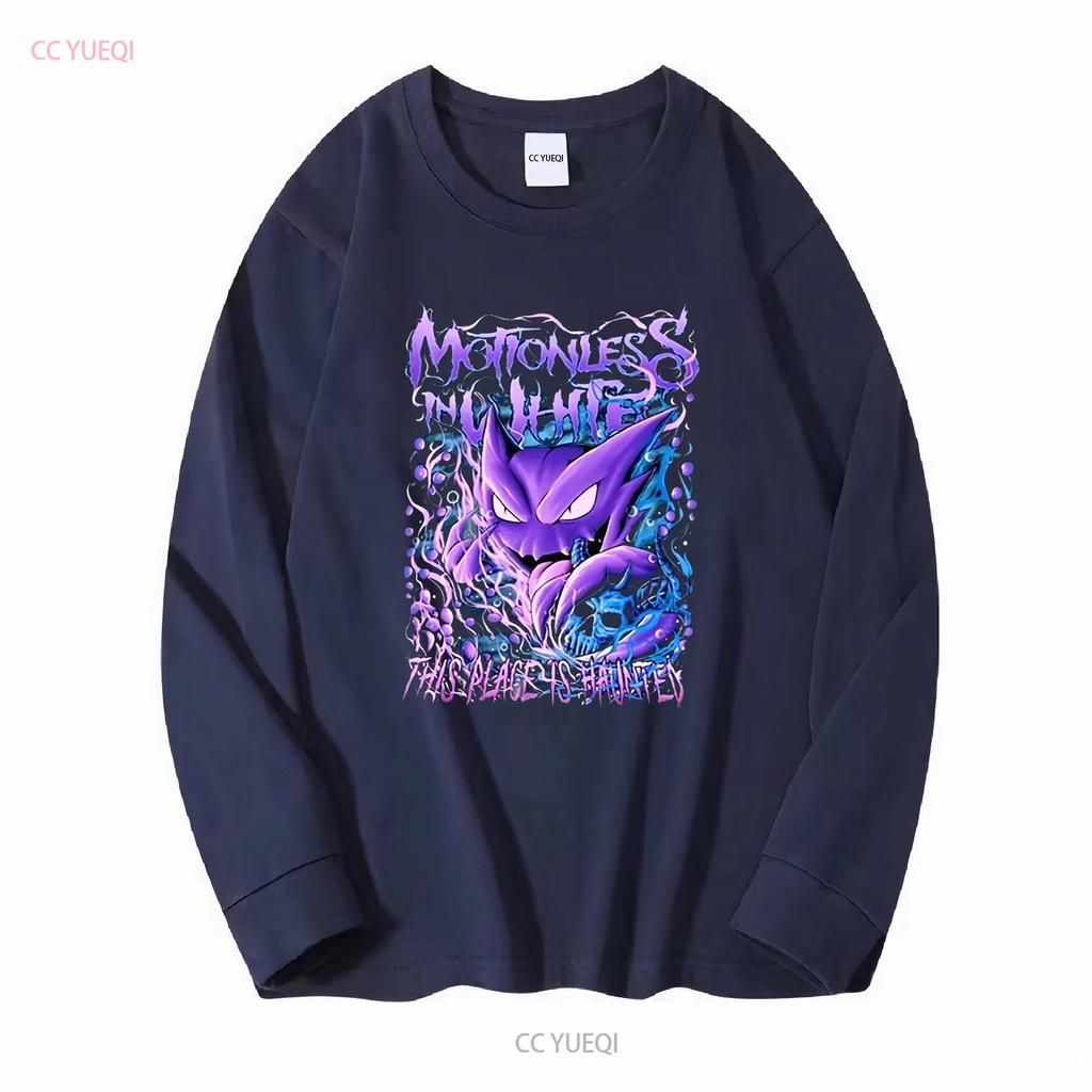 Motionless In White Dieser Ort ist verflucht T-Shirt PP779 Langarm Vintage Gewaschenes Oberteil für den Alltag Designerkleidung