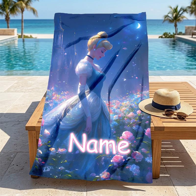 Custom Name Forest Friends Stylish Digital Printing Beach Towel Quick‑Drying Absorbent Blanket for Beach Pool Gym Travel
