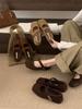 2025 New French Retro Flat Mary Jane Shoes Square Head with Commuter Shoes Grandma Shoes Light Mouth Single Shoes Women