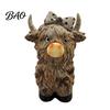 Rustic Farmhouse Living Room Decor Highland Cow Figurine, Resin Coffee Statue for Home Decor, Artistic Small Statues Country Style Tabletop