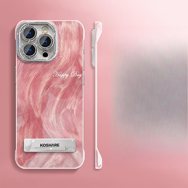 Smudge English Bracket Suitable for Apple 15 Promax Mobile Phone Case Huawei 16 Feather Yarn Frameless Xiaomi 15 Anti-fall