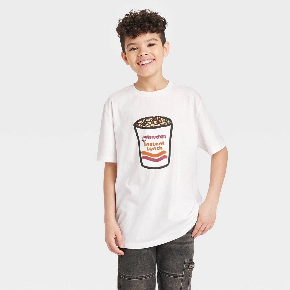 

Детская футболка Maruchan Ramen Instant Lunch с графическим принтом, короткий рукав, белая, размер XS 120