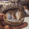 3D Resin Forest Animal In Acorn Christmas Ornament Hedgehog & Bunny Festive Hanging Decor for Home Xmas Tree Holiday Gift