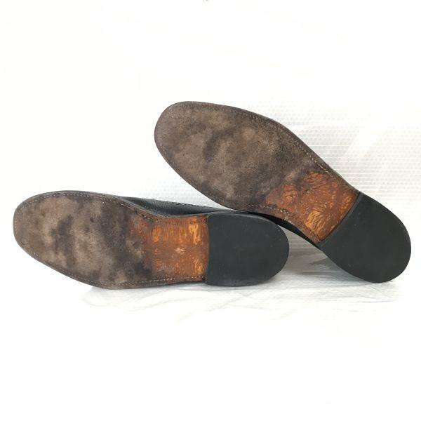 80s-90s/NUNN BUSH/Long Wingtip Leather Shoes/10C/26.5-27.5/Black/Business/USA Vintage(USED)