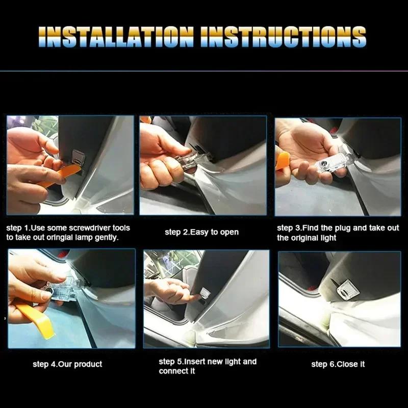 Car Door HD LED Lamps Projector Courtesy Welcome Lights For Volvo V40 V60 V70 XC40 XC60 XC90 XC70 S60 S90 D2 D3 D4 D5 D6 D7 D8