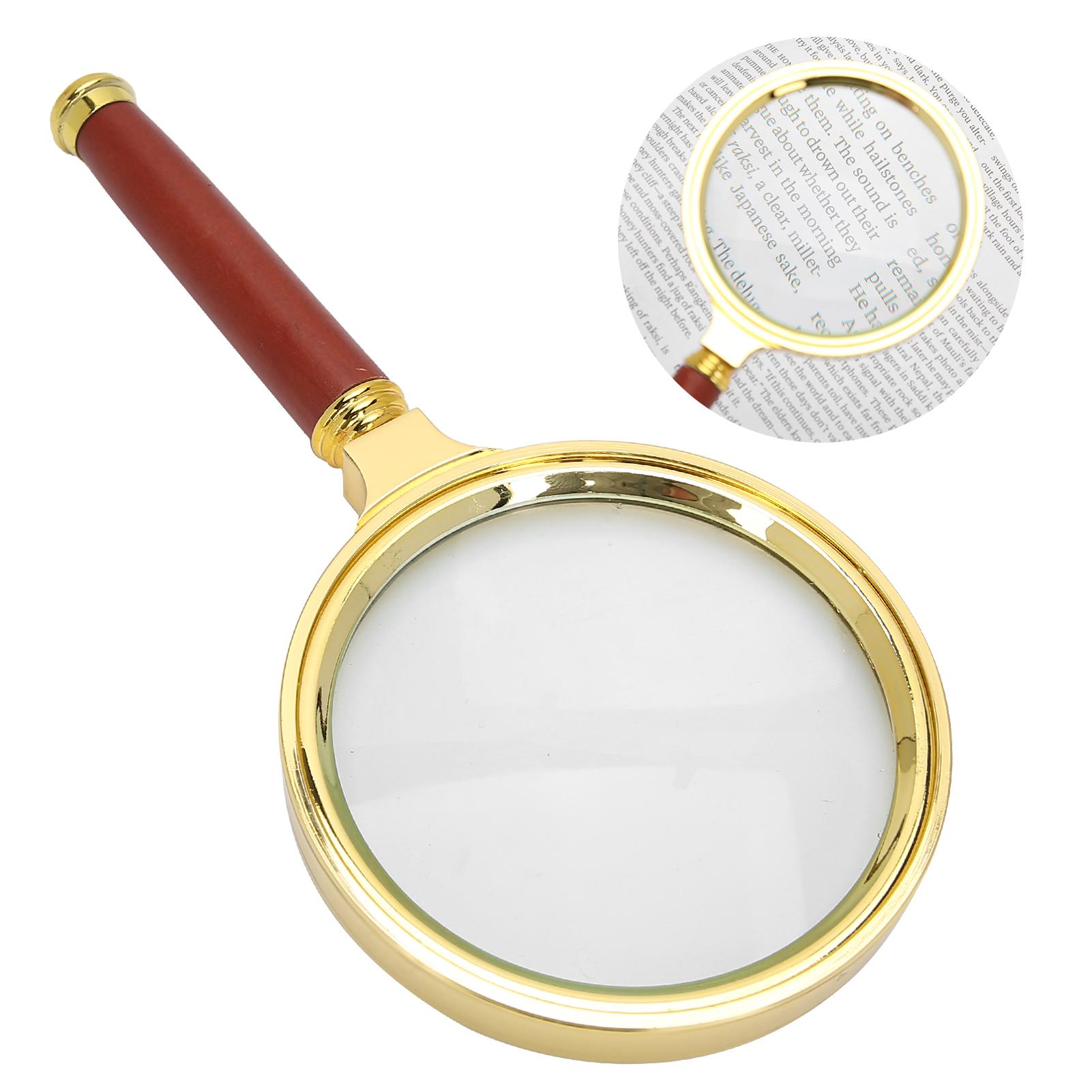

80mm 6x Magnifier Handheld Antique Magnifying Glass Reading Jewelry for Elderly