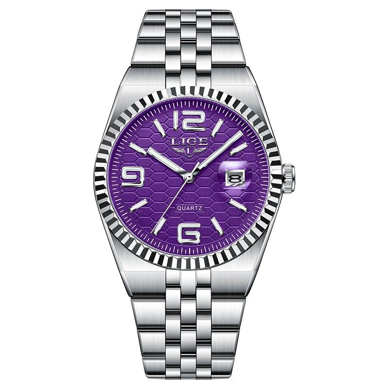 LIGE Business Mens Watches Elegant Quartz Wristwatches 30M Waterproof Luminous Steel Fashion Watches Mens Gifts Reloj Hombre