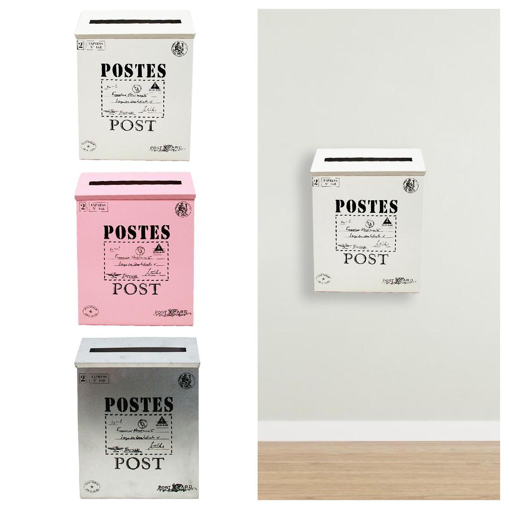 Wall Mounted Mailbox Newspaper Holder Box Letter Box Large Capacity Vintage Wall Hanging Mail Box for Outside House Yard Gate