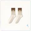 Female Spring and Autumn Gradient Color Embroidery Sweat Absorbent Breathable Boneless Anti Pilling Tube Stack Socks