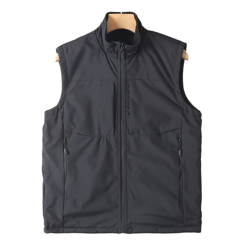 Foreign Trade Original Order Double-sided Wearable Lightweight Warm Men's Autumn and Winter Thickened Fleece-lined Stand Collar Cargo Casual Vest Vest